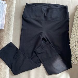 Black crop legging with mesh detail